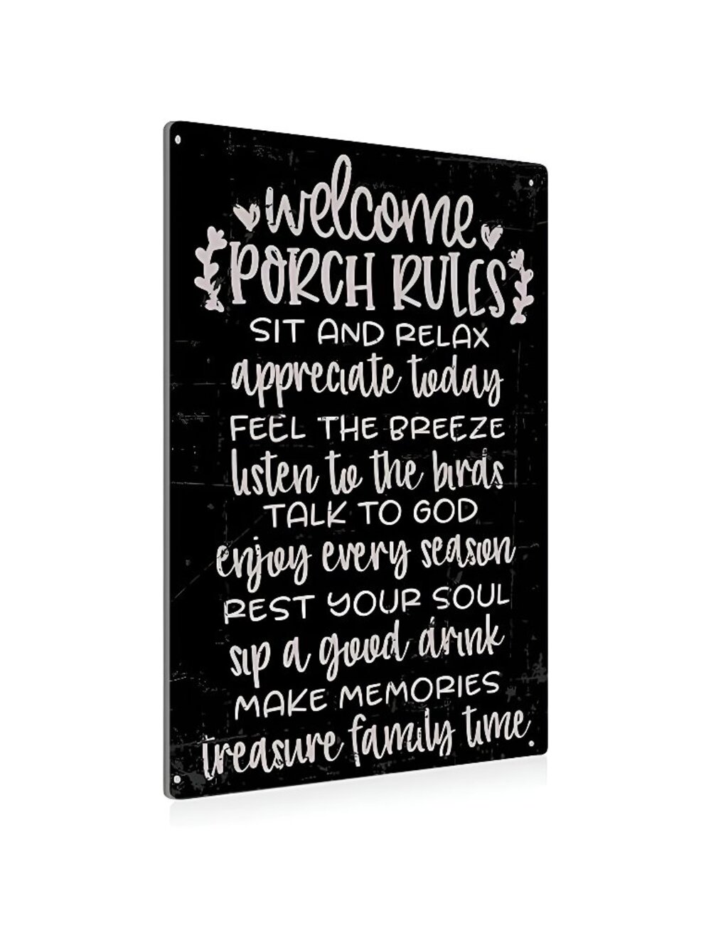 Vintage Welcome Patio Rules Sign Metal Tin Sign Wall Art Decor - 8x12 Inch